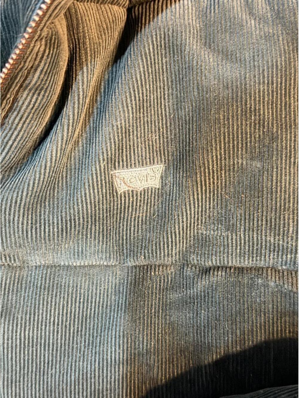 Levi’s M Teal Corduroy Puffer Jacket Y2K Vintage Streetwear - Picture 6 of 7